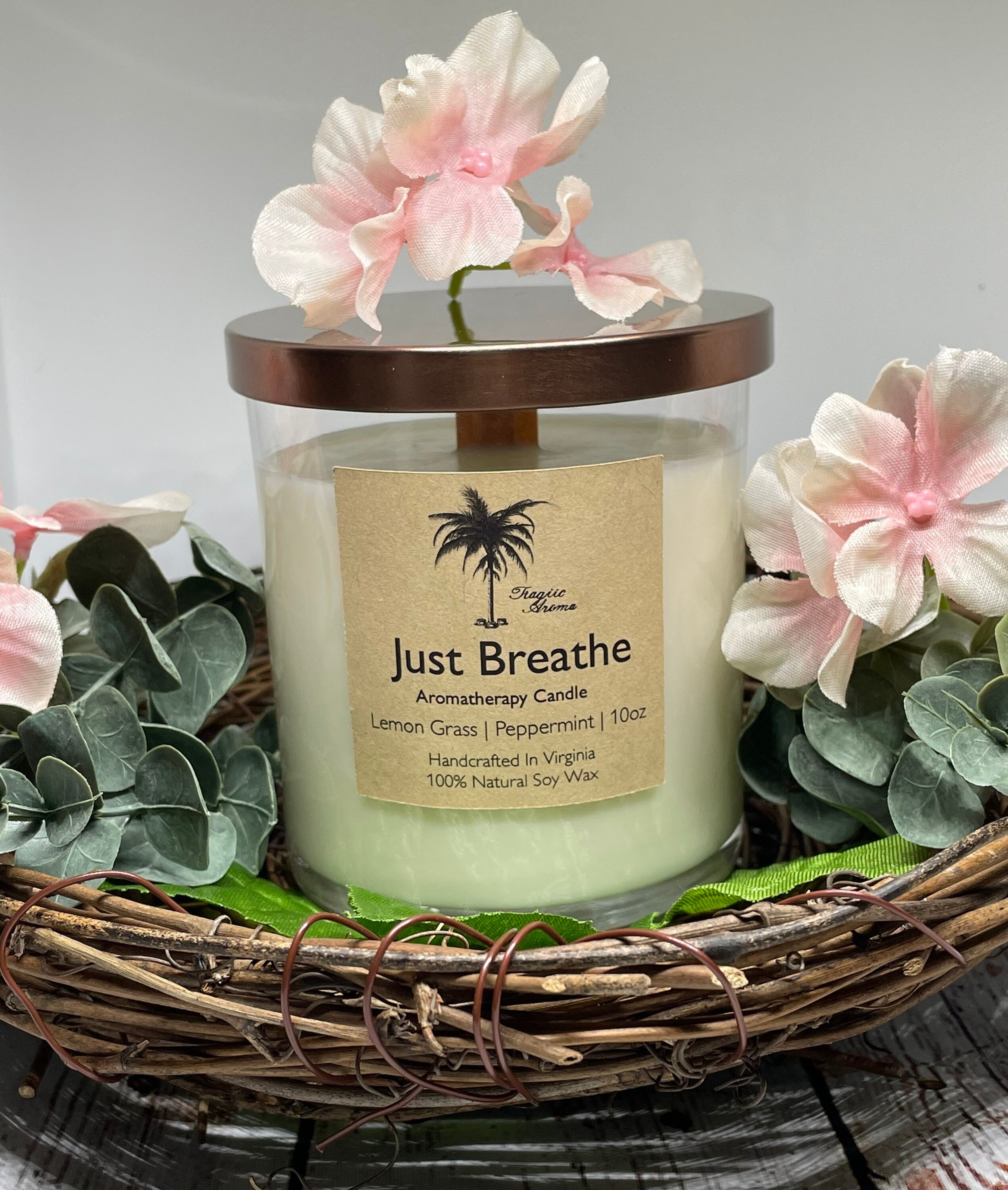Just breathe Aromatherapy Candle Etsy
