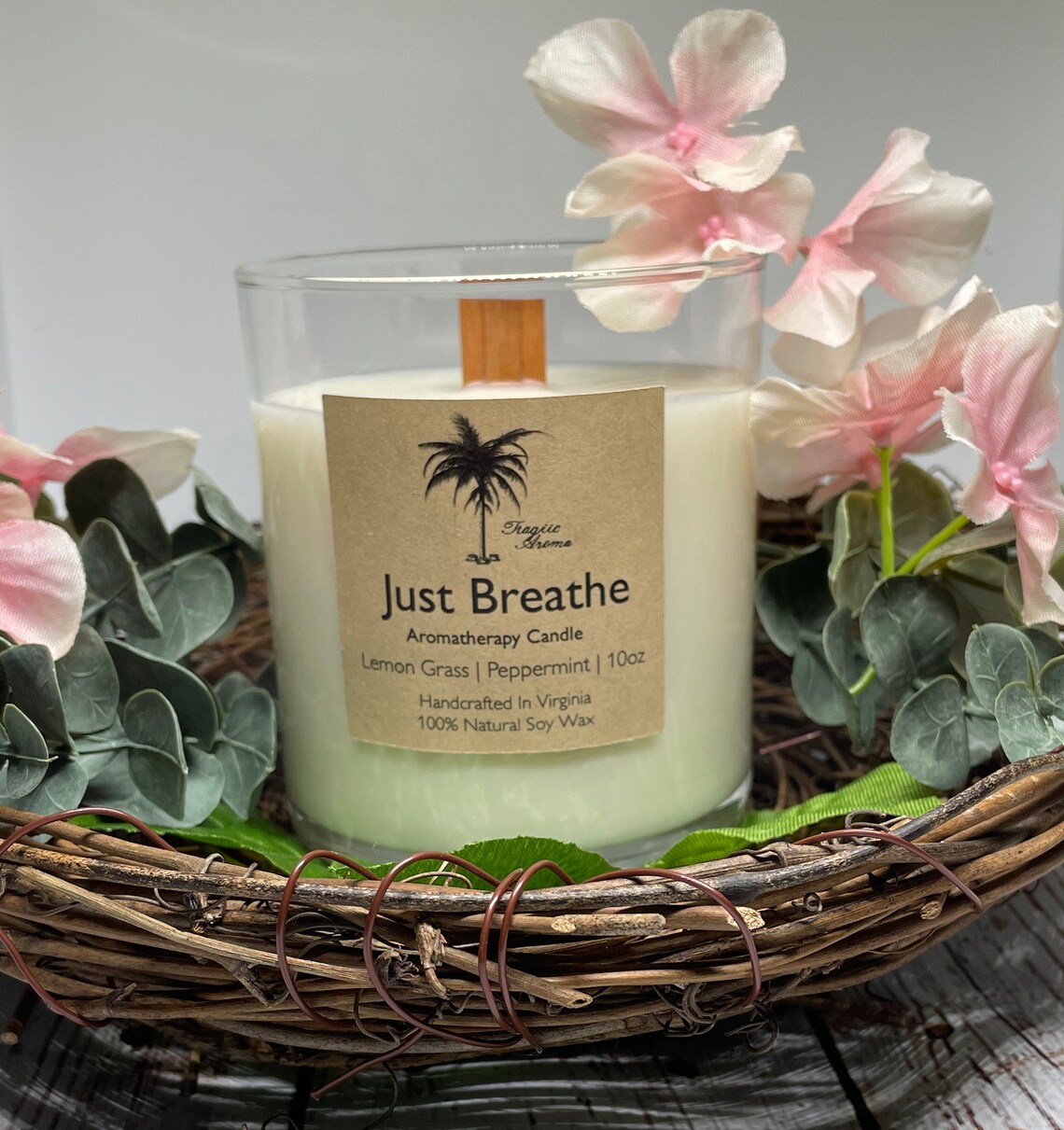 Just breathe Aromatherapy Candle Etsy