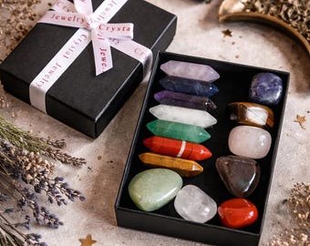 Crystal Healing Set Chakra Stones & Polished Gemstones Energy, Balance  Meditation