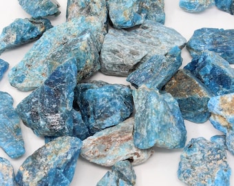 Rough Raw Blue Apatite Crystal Stone from Madagascar - High Grade A Quality - Healing Crystals - 8 oz, 1 lb, 2 lb, Bulk Lot