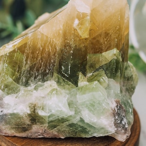 Green Calcite XL Rough Raw Chunk from Mexico, High Grade A Quality - Healing Crystals, Meditation, Quartz, Heart Chakra, Calcite Specimen