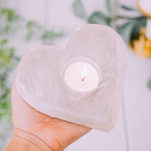 Raw Smokey Quartz Heart Cluster Candle Holder - Smokey Quartz Cluster Candle Holders - Smokey Quartz Stone - Natural Smokey Quartz Gifts
