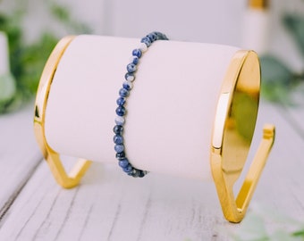 Raw Sodalite Bracelet for Women & Men - Beaded Sodalite Bracelets - Natural Tumbled Sodalite Bracelet - 9mm Stretchable Bracelet