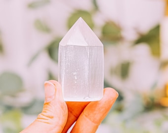 Selenite Tower Points - Selenite Mini Polished Point  - Small Selenite Point - Selenite Obelisk - Mini Selenite Points - Natural Selenite