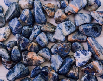 Tumbled Small Sodalite Stones - High Grade A Quality - Healing Crystals - 4 oz, 8 oz, 1 lb, 2 lb, Brow Chakra, Third Eye Chakra