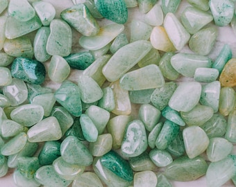 Tumbled Green Aventurine Stones - High Grade A Quality - Healing Crystals - 4 oz, 8 oz, 1 lb, 2 lb, Heart Chakra
