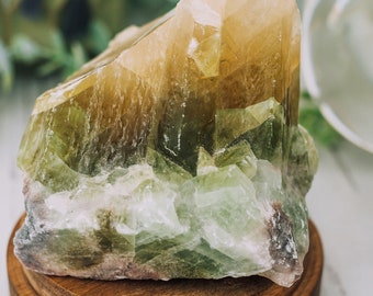 Green Calcite XL Rough Raw Chunk from Mexico, High Grade A Quality - Healing Crystals, Meditation, Quartz, Heart Chakra, Calcite Specimen