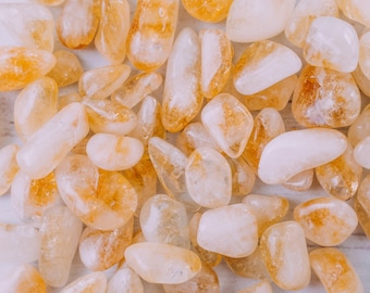 Tumbled Citrine Stones - High Grade A Quality - Healing Crystals - 4 oz, 8 oz, 1 lb, 2 lb, Solar Plexus Chakra