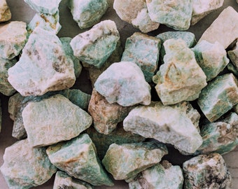 Rough Raw Amazonite Crystals Stones from Madagascar- High Grade A Quality - Healing Crystals - 8 oz, 1 lb, 2 lb, Bulk Lot