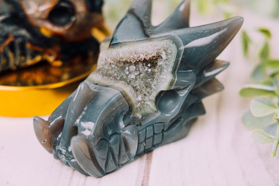 Druzy Agate Dragon Skull Druzy Agate Dragon Skull