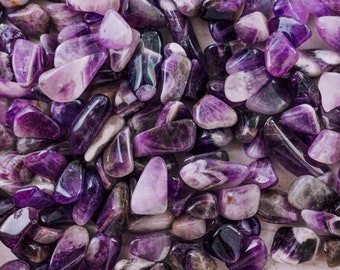 Tumbled Chevron Amethyst Stones - High Grade A Quality - Healing Crystals - 4 oz, 8 oz, 1 lb, 2 lb, Crown Chakra