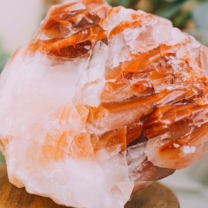 Red Calcite XL Rough Raw Chunk from Mexico, High Grade A Quality - Healing Crystals, Meditation, Quartz, Base Chakra, Calcite Specimen