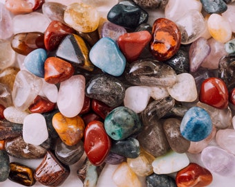 Natural Tumbled Stones Mix- Healing Crystals - Bulk Crystals for Jewelry, Crafting, Wire Wrapping - Tumbled Stones and Crystals