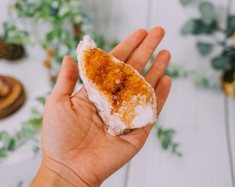 Raw Citrine Druzy Geode Cluster, Uruguay origin AAA Quality, Geode, Raw Quartz, Healing Crystals