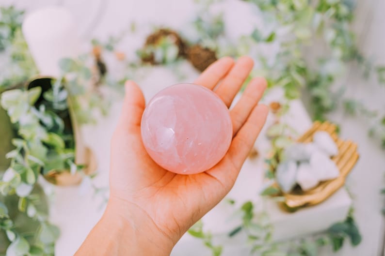 Large Rose Quartz Sphere Rose Quartz Valentine Gift Rose Quartz Crystal ...