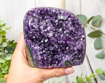 As seen - Raw Amethyst Druzy Geode Cut Base, Uruguay origin High Quality, Amethyst Cut Base, Standing Geode, Raw Quartz, Healing Crystals