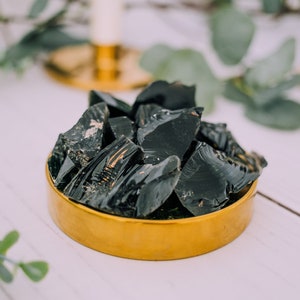 Obsidiana negra en bruto - Calidad A - Cristales curativos - Lote de 8 oz, 1 libra, 2 libras imagen 5