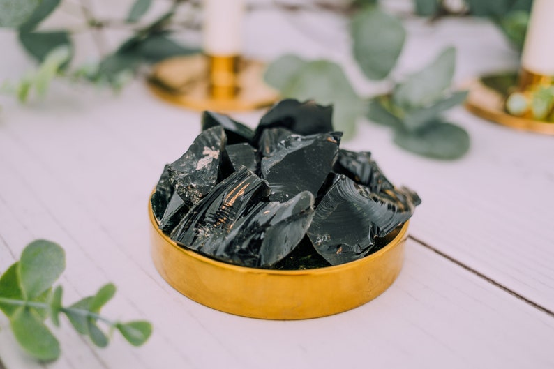 Obsidiana negra en bruto - Calidad A - Cristales curativos - Lote de 8 oz, 1 libra, 2 libras imagen 5