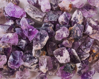 Rough Raw Amethyst Crystals Stones from Brazil- High Grade A Quality - Healing Crystals - 8 oz, 1 lb, 2 lb, Bulk Lot
