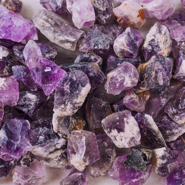 Rough Raw Amethyst Crystals Stones from Brazil- High Grade A Quality - Healing Crystals - 8 oz, 1 lb, 2 lb, Bulk Lot
