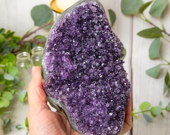 As seen - Raw Amethyst Druzy Geode Cut Base, Uruguay origin High Quality, Amethyst Cut Base, Standing Geode, Raw Quartz, Healing Crystals