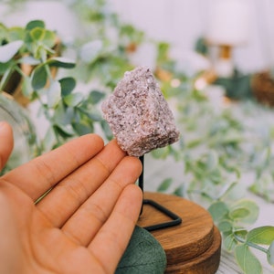 Lepidolite on Metal Stand - Raw Lepidolite - Natural Lepidolite Crystal - Real Lepidolite - Lepidolite Specimen