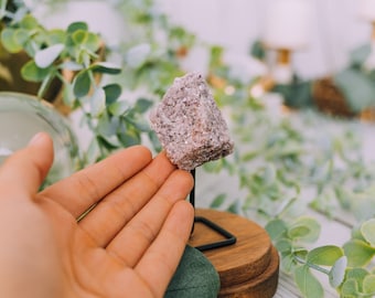 Lepidolite on Metal Stand - Raw Lepidolite - Natural Lepidolite Crystal - Real Lepidolite - Lepidolite Specimen