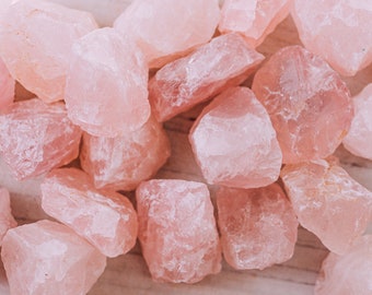 Rough Raw Rose Quartz Crystals Stones from Madagascar- High Grade A Quality - Healing Crystals - 8 oz, 1 lb, 2 lb, Bulk Lot