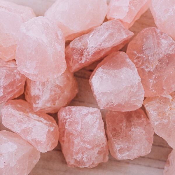 Rough Raw Rose Quartz Crystals Stones from Madagascar- High Grade A Quality - Healing Crystals - 8 oz, 1 lb, 2 lb, Bulk Lot