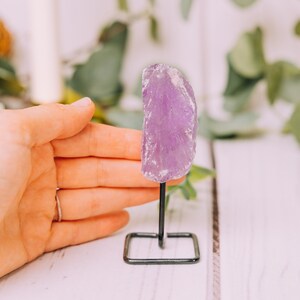 Amethyst on Metal Stand - High Grade A Quality - Healing Crystals - Amethyst Specimen, Root Chakra