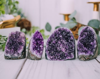 Amethyst Polished Cut base - Amethyst Crystal Cutbase - Raw Amethyst Druzy Geode Cut Base - Amethyst Stone - Amethyst Cathedral