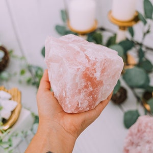 Rose Quartz Chunk XL Rough Raw Crystal Stone from Brazil - High Grade A Quality - Healing Crystals, Lapidary, Raw Quartz, Chakra