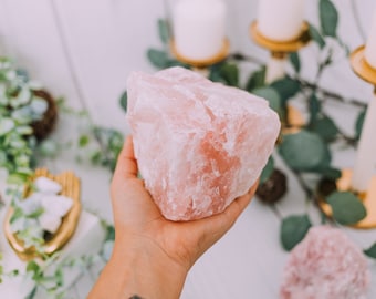 Rose Quartz Chunk XL Rough Raw Crystal Stone from Brazil - High Grade A Quality - Healing Crystals, Lapidary, Raw Quartz, Chakra