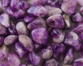 Tumbled Large Amethyst Stones - High Grade A Quality - Healing Crystals - 4 oz, 8 oz, 1 lb, 2 lb, Crown Chakra