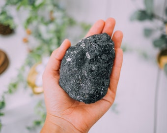 Black Tourmaline XL Rough Raw Chunk, High Grade A Quality - Healing Crystals, Meditation, Grounding & Lapidary, Chakra Stones