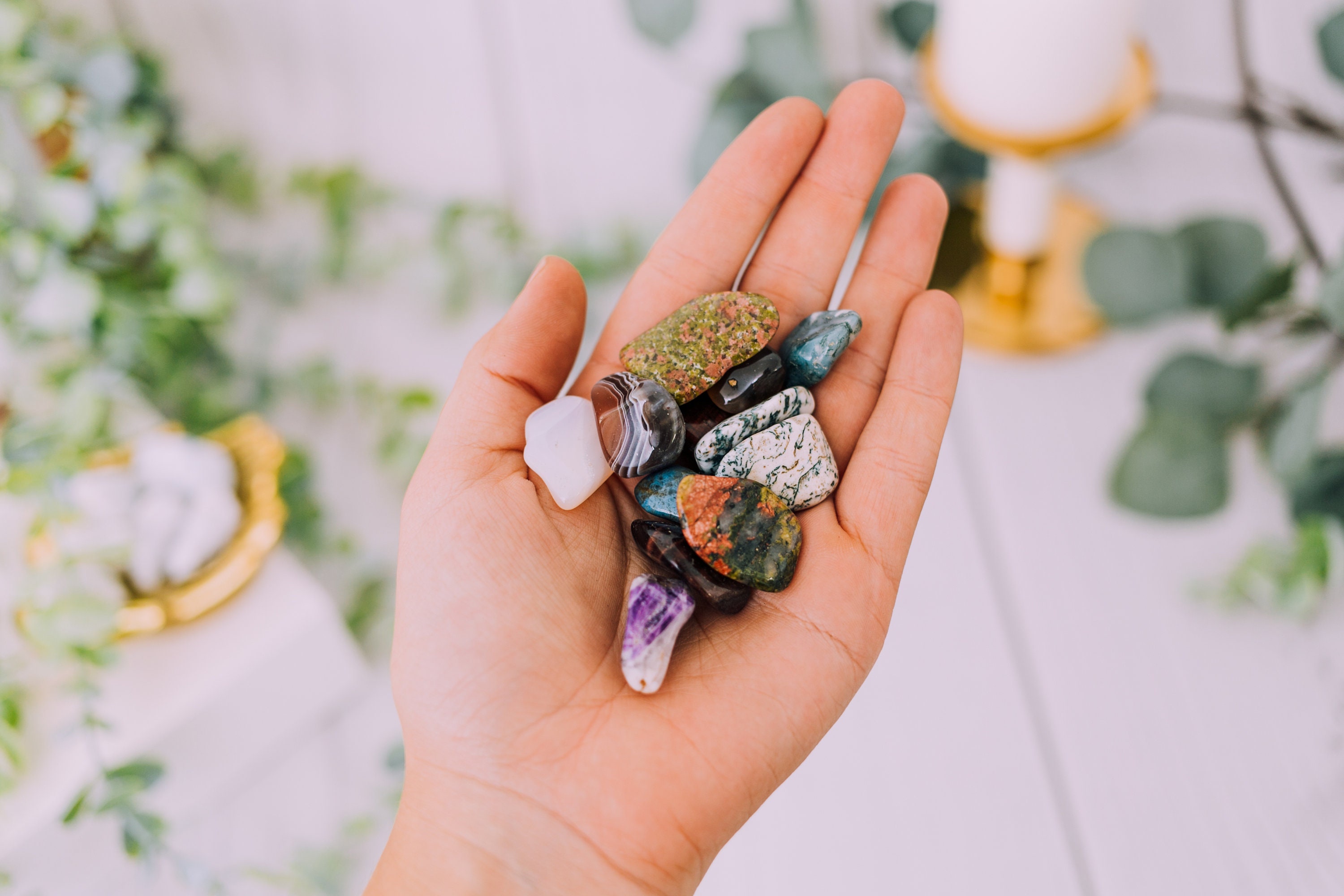 Natural Tumbled Stones Mix Healing Crystals Bulk Crystals Etsy