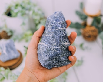 Sodalite XL Rough Raw Chunk from Brazil - High Grade A Quality - Healing Crystals, Blue Stone for Reiki, Wicca, Meditation, Large Sodalite