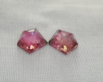 Pink Tourmaline Fancy Shape Faceted Pair Semiprecious 5.00 Carats 8.40x9.50x4 mm Natural Gemstone For Making Jewelry