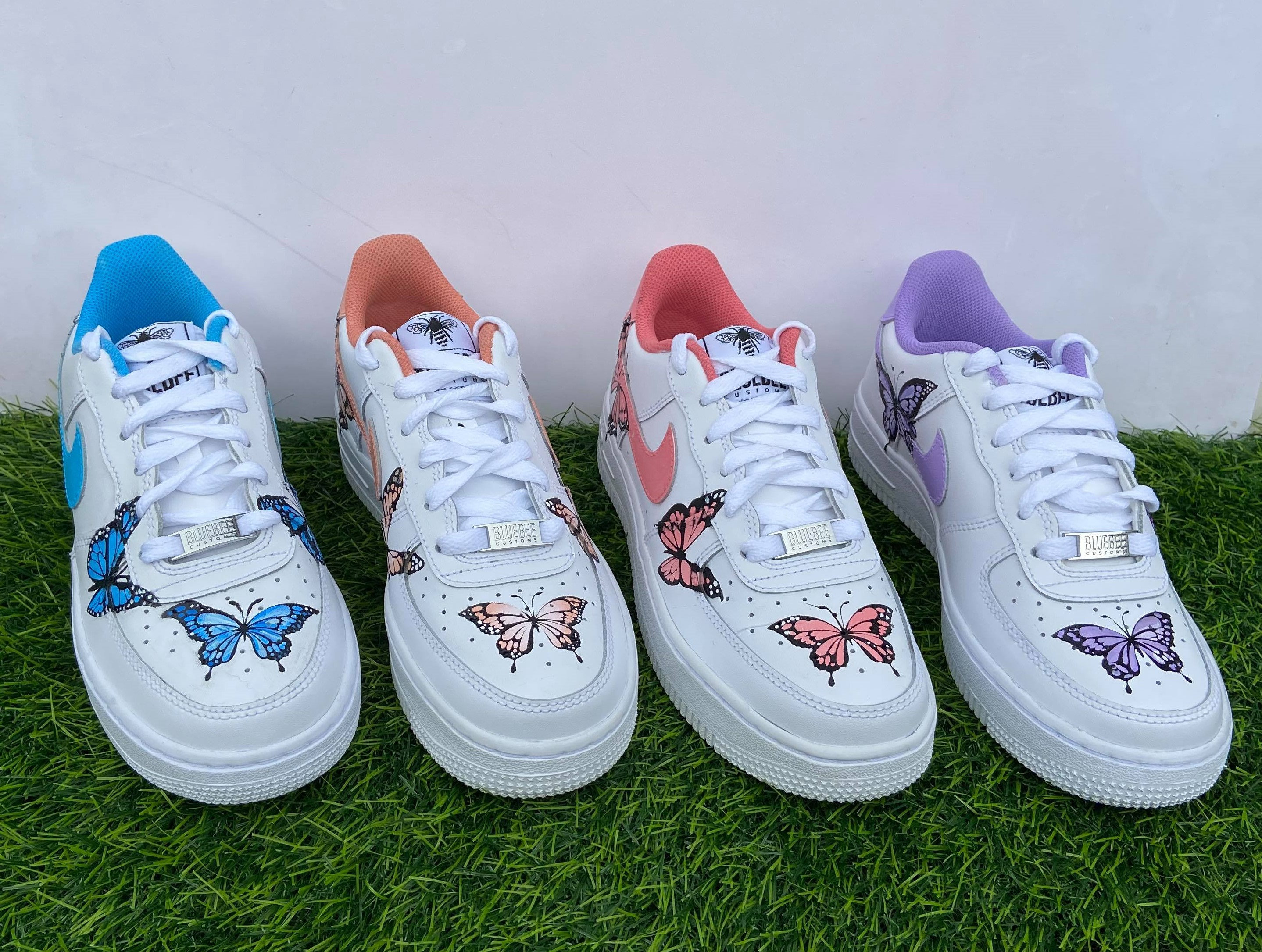 Nike Air Force 1 Low White Custom paint (Lilac,Mint Green,Pale Blue,Petal  Pink)