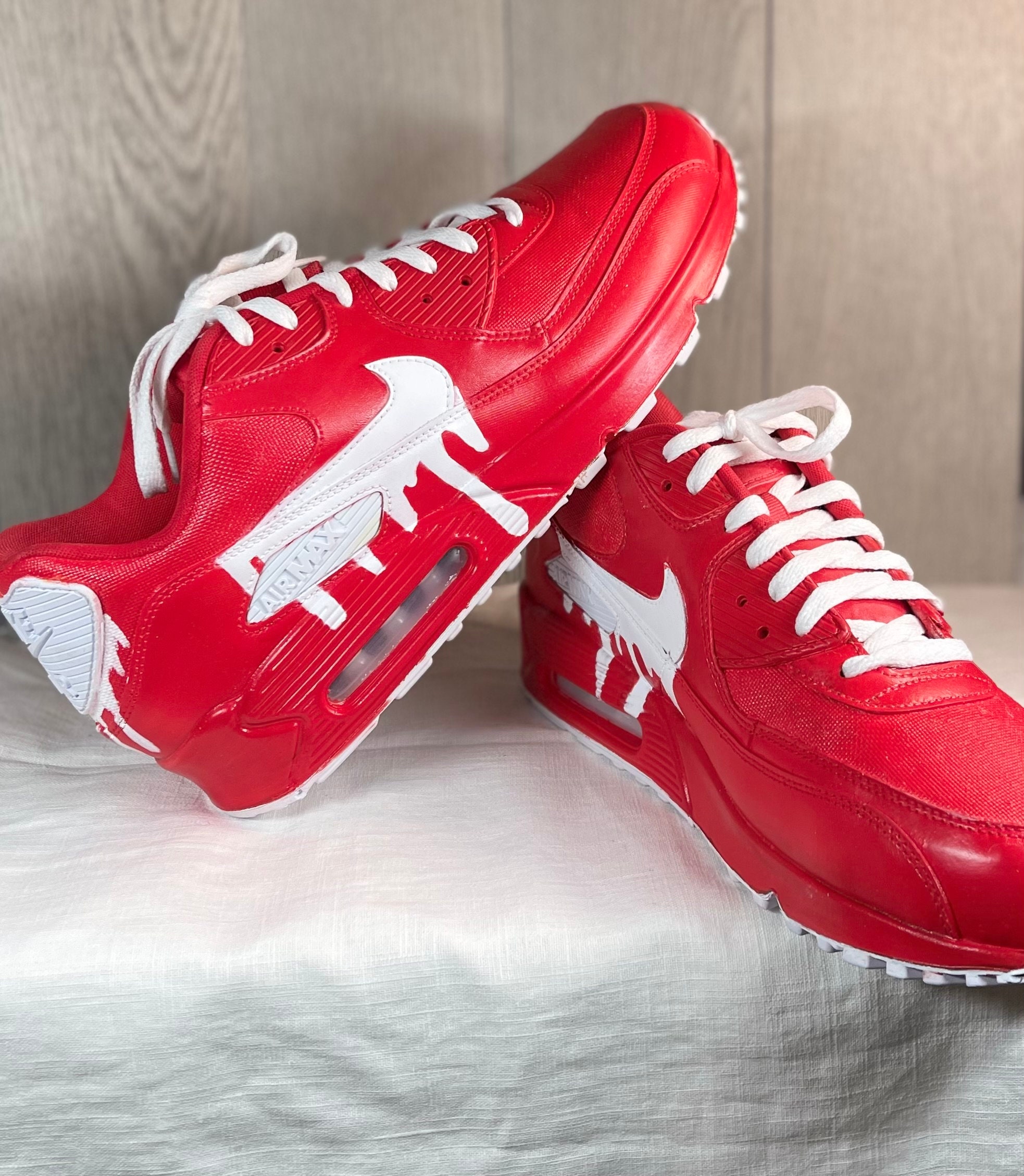 Custom Nike Air Max 90 Candy Red Drip + Time Lapse 