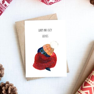 Carte de Noël chat mignon, carte de voeux de vacances chat, carte pour propriétaires de chat, vacances vierges pour amoureux des chats, cadeau pour propriétaires de chat