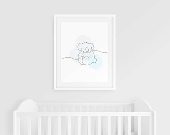 Koala Line Art Print: Modern Nursery Decor (Digital Download)