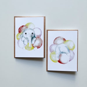 Lot de 2 cartes pour baby shower avec enveloppe, cartes d'anniversaire de bébé, cartes de félicitations pour l'arrivée de bébé, future maman, futur papa, cartes aquarelle animaux