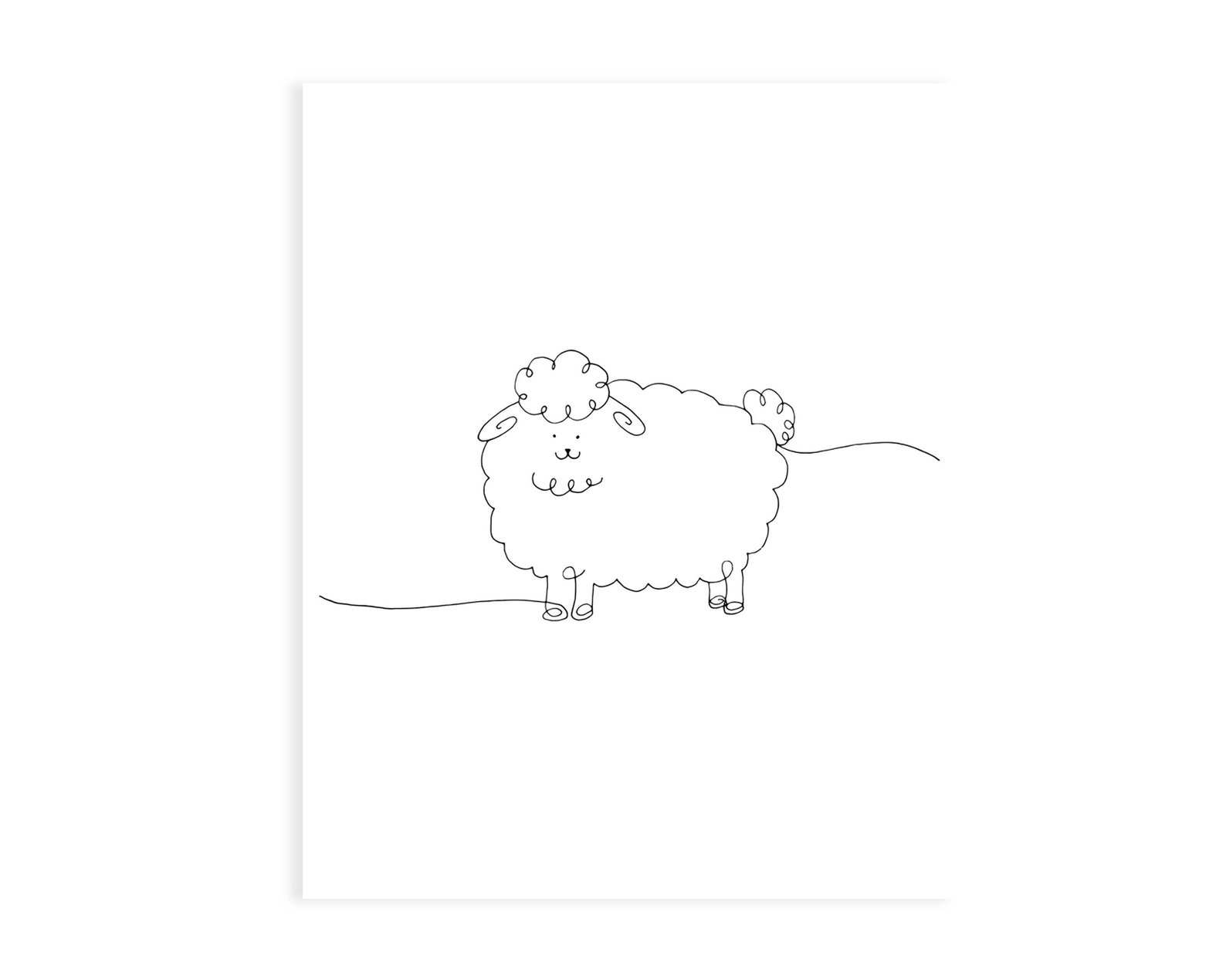 Nursery Wall Art Cute Sheep Poster Minimalist Nursery Decor Etsy