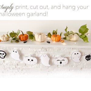 Printable Halloween Garland, Halloween Decor, Halloween 2020, Pumpkin Garland, Ghost Garland, DIY Halloween Decor, Halloween Printable