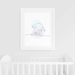Panda Nursery Wall Art, Art Print, Cute Animal Decor, Baby Shower Gift, Minimalist Nursery Ideas, Playroom Decor, Abstract Animal Poster