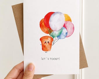 Let's Toast Congratulations Blank Greeting Card