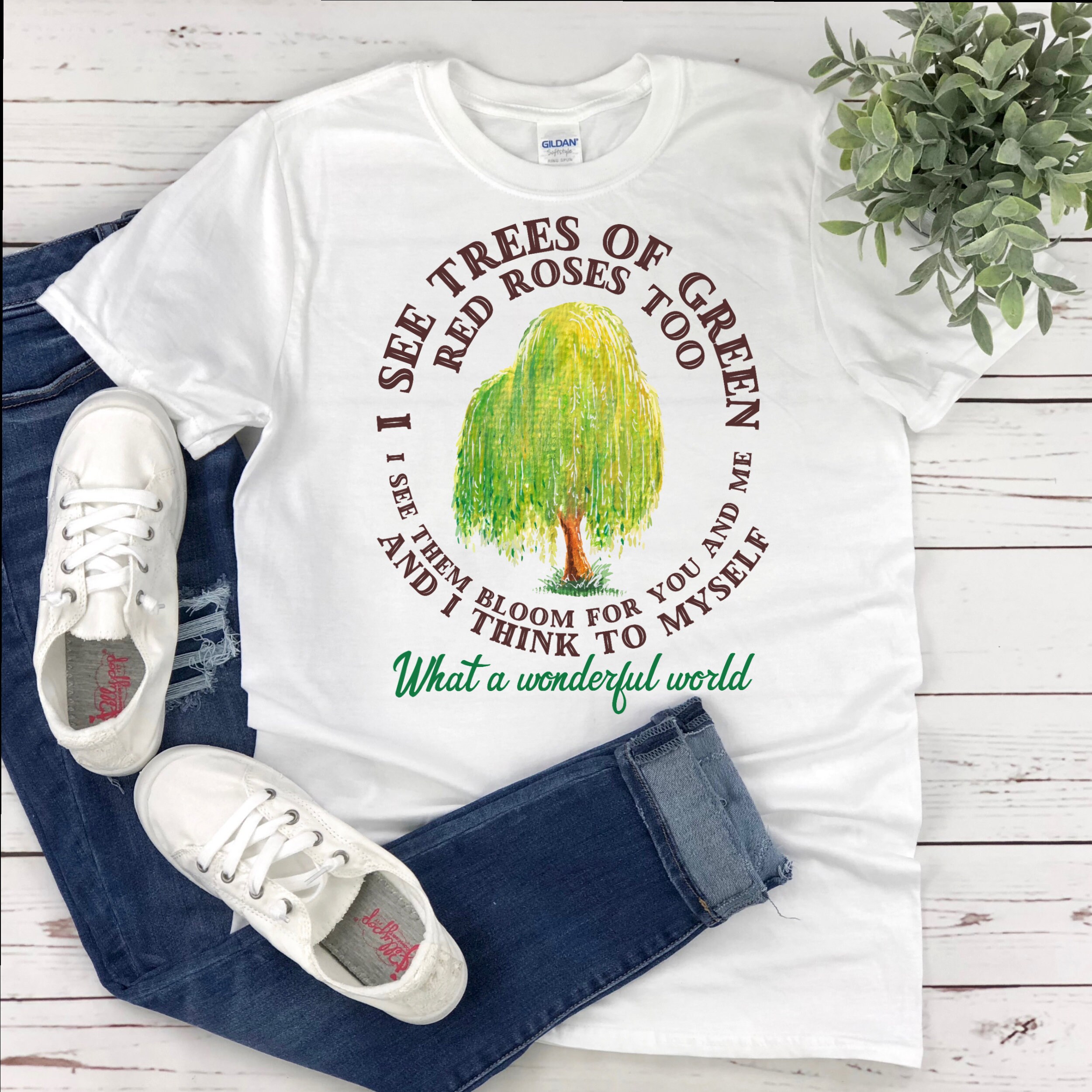 Trees of Green Red Roses Too T-shirt 