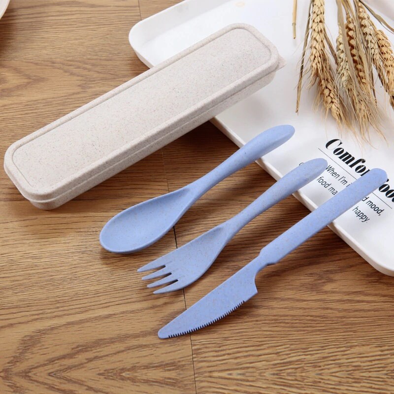 Portable 3 Piece Travel Cutlery Set made from plastic free eco Etsy