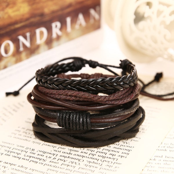 Memoir Brown Leather Four Strand Bracelet – Free Size, Adjustable, For Men & Women - View #8